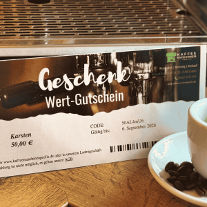 Geschenkgutschein von den Kaffeemaschinenprofis in Linden